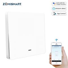 Zemismart WiFi No Neutral Light Switch Alexa Echo Google Home Enable Smart Life Physical Lamp switches with Big Push Button