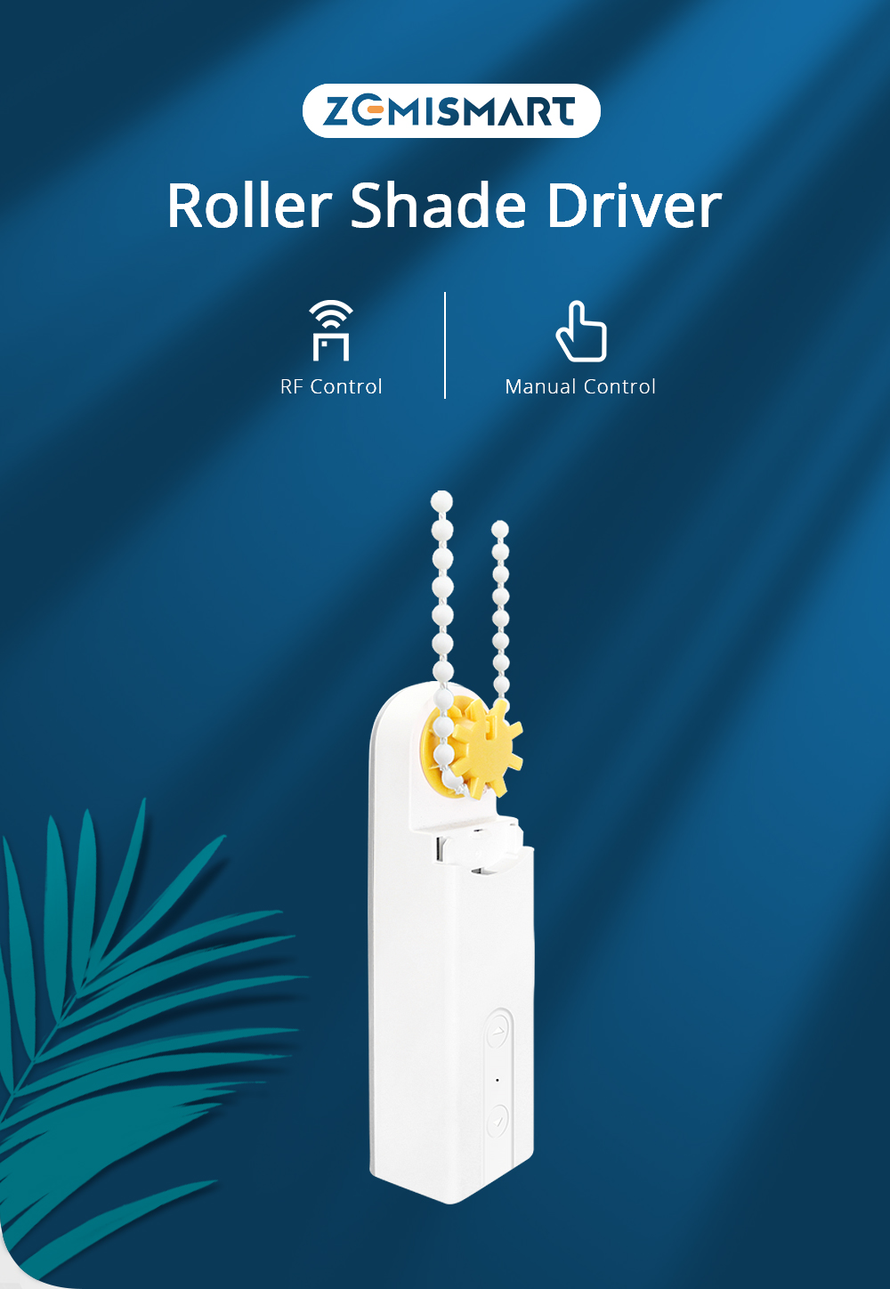 Zemismart Rf Roller Shade Driver with Bean or Cord Chain Roller Blinds