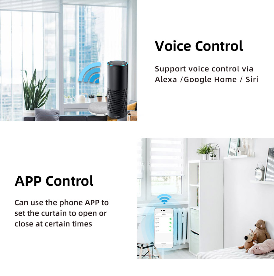 CM-SS(WT) Smart Automatic Curtain Opener And Closer, WiFi Tuya Alexa + RF  Control