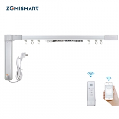 Zemismart Tuya WiFi Smart Curtain Customized Electric Curtain Motor With Tracket Alexa Google Home Enable RF Remote Control