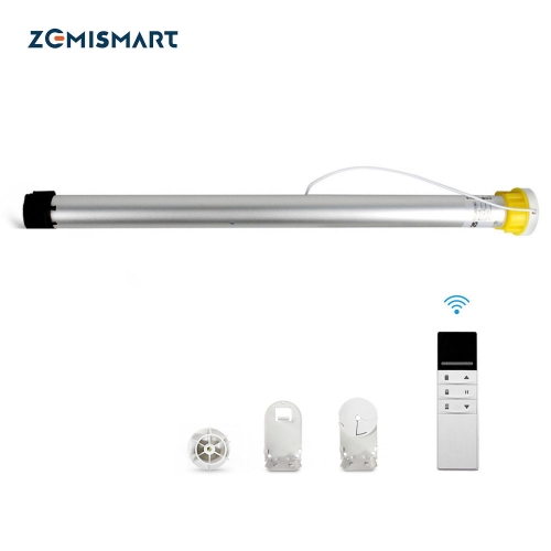 Zemismart Chargeable RF Control Smart Motorized Electiric Roller Blind Shade for 38mm  Broadlink Control