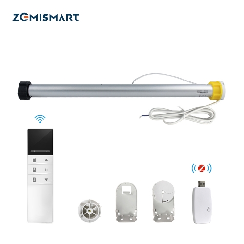 Zemismart Zigbee Smart Roller Shade for 38mm with dongle App and voice Control 110v-240v