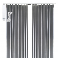 Zemismart wifi tuya motor electric curtain with heavy gray curtains drapes cloth alexa ecoh google home control