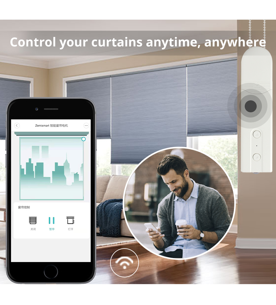 Zemismart Mijia Smart Wifi Roller Shade Driver Builtin Battery Smart