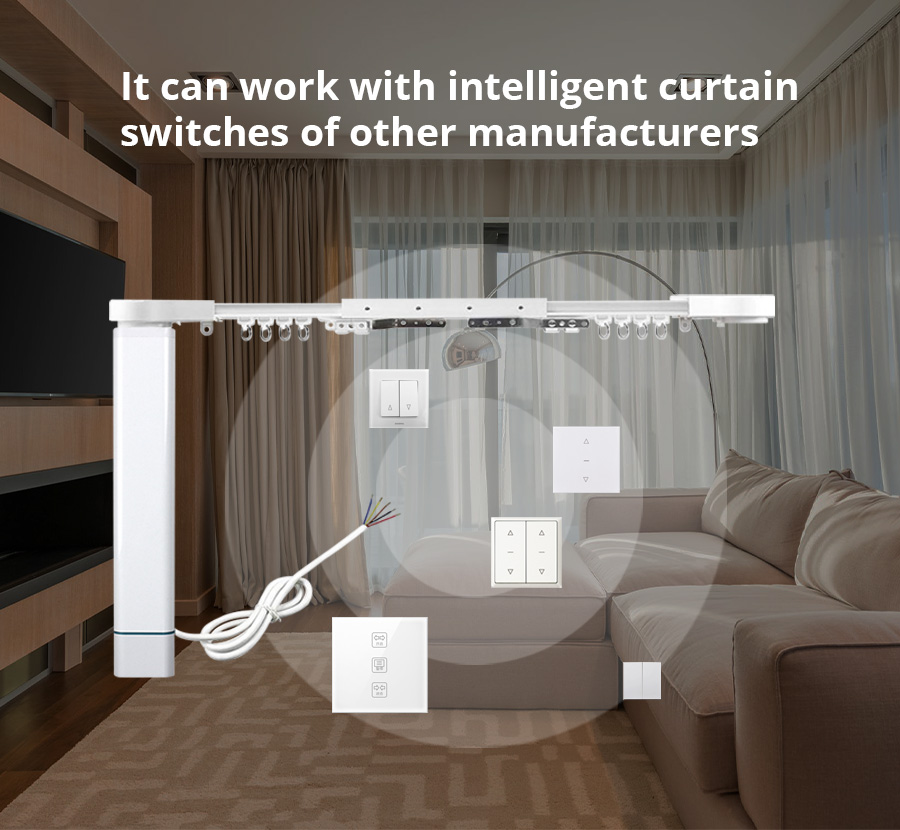 zemismart RF Smart House Motorized Motor Smart Curtains With Curtain ...