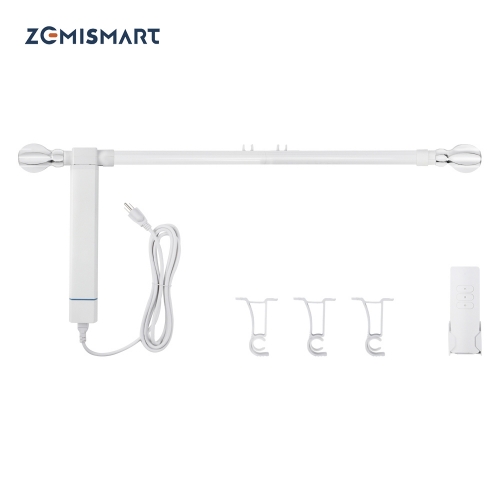 Zemismart Tuya Zigbee Electric Curtain Motor with Rod Smart Curtain Automatic Motorized SmartThings Google Home Alexa Remote Control