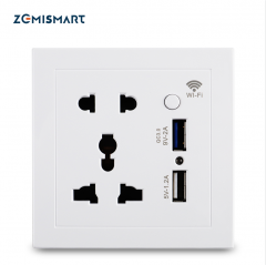 Zemismart Wifi Smart Outlet Universal Socket with USB Port Smart Home Automation Works With Alexa Google Home