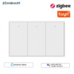 Zemismart Smart Tuya Zigbee No Neutral Push Button Switch 3 Gangs Smart Life Smartthings App Alexa Google Home Control Timer