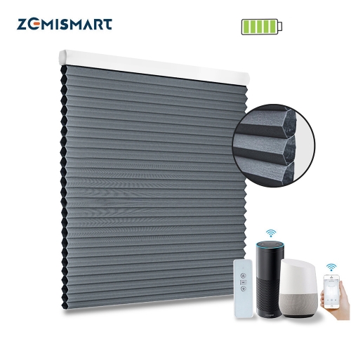 Zemismart Blackout Cellular Shade, Tuya WiFi Electric Honeycomb Blind Built in battery, Alexa Google Home Timer Control