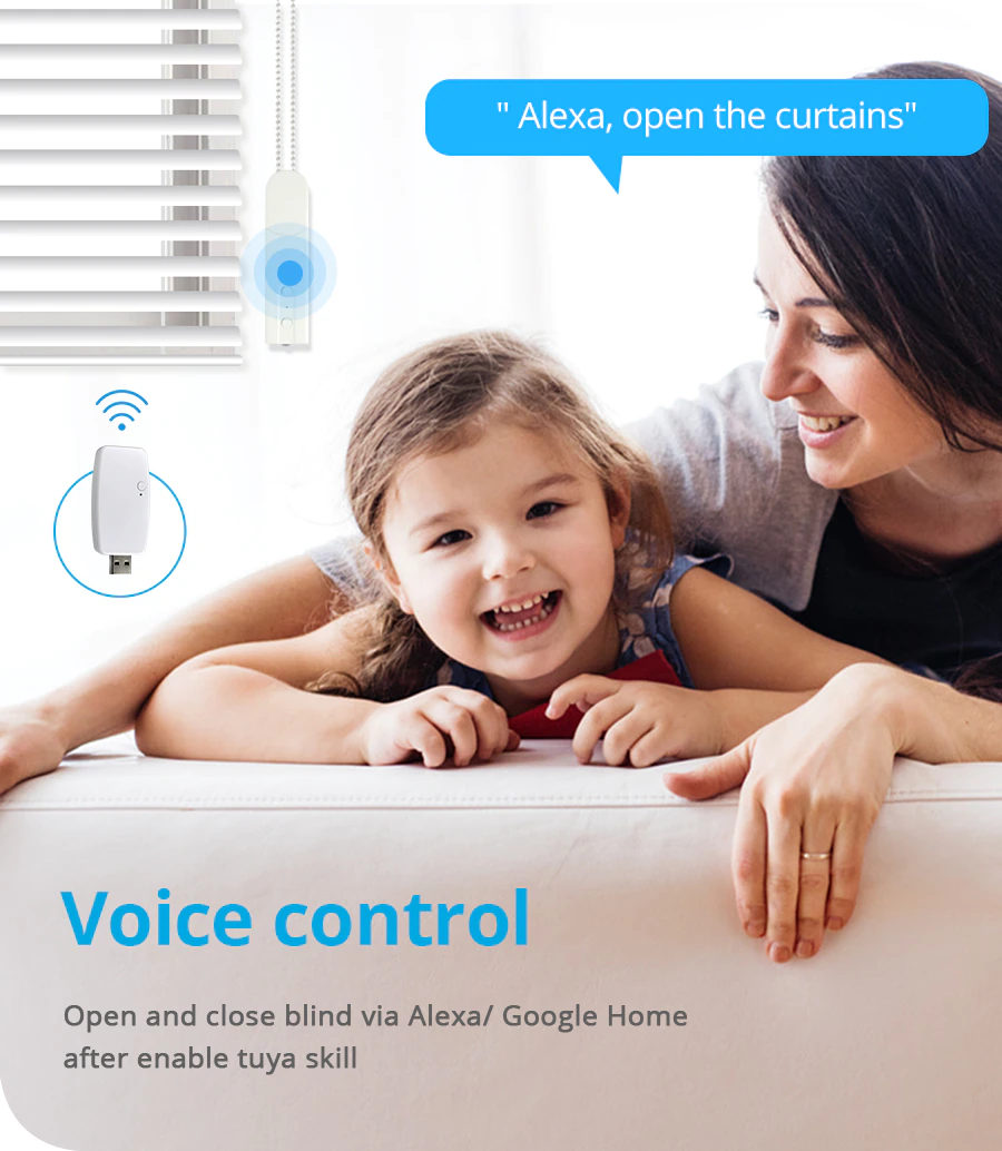 Zemismart Tuya Smart Roller Shade Driver with Solar Panel Chain Beads