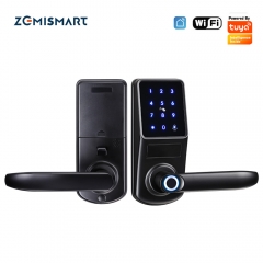Zemismart Tuya WiFi Home Security Smart Lock with Doorbell Electronic Lock  Fingerprint APP Password RFID Unlock
