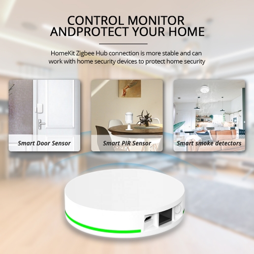 Zemismart Homekit Zigbee Hub， ZMHK-01 Smart Home Bridge，Siri Control via Apple  Home App，Alexa / Google Home Control via Tuya APP