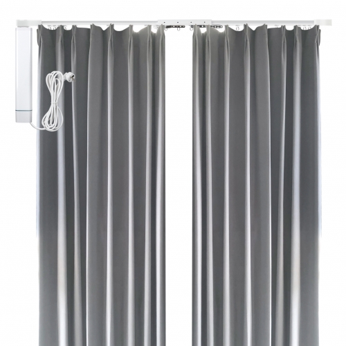 Zemismart zigbee tuya motor electric curtain with heavy gray curtains drapes cloth alexa ecoh google home control