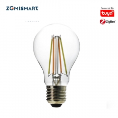 Zemismart Zigbee A60 Dual Color Led Filament Bulb E27 Tuya Smart Tungsten Lamp 220V Retro Incandescent Bulb Alexa Smartthings