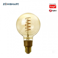 Zemismart Tuya Zigbee LED Filament Bulb E27 Vintage Edison Lamp G95 Spiral Tungsten Lamp 220V Alexa Google Home Smartthings App