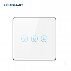 Zemismart Tuya Zigbee Neutral Required Light Switch with Aluminum Frame Glass Touch Switch Alexa Echo Google Home Assistant Control