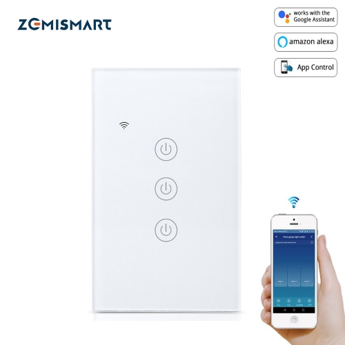 Zemismart US Tuya WiFi Light Switch No Neutral Wire Required One Two Three Gang  Alexa Google Home Assistant Smart Life Control