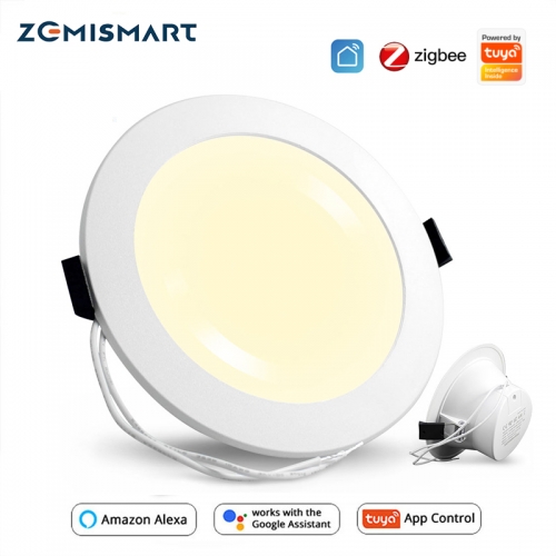 Zemismart Zigbee 3.0 Mesh LED Downlight CCT Smart Round Ceiling Lamp Dimmable Spotlighting Tuya Smartthings Alexa Google Home