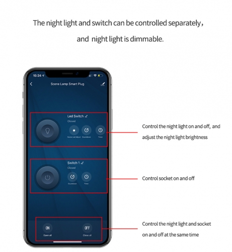 WiFi Smart Power Socket Plug Brightness Adjust Timer Plug - China Smart Plug,  Plug