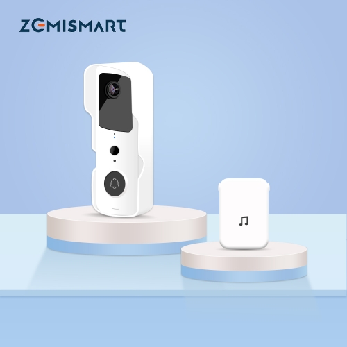 Zemismart Tuya WiFi Smart Waterproof Video Doorbell 1080P PIR Security Camera Real Time Monitor Alexa Google Home Voice Control