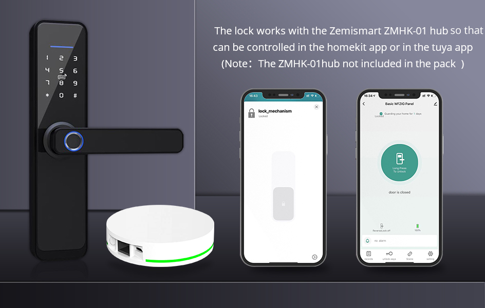 Zemismart-cerradura de puerta electrónica inteligente Tuya Zigbee, Control  de voz Alexa, huella dactilar, contraseña, llave, tarjeta IC, desbloqueo  para Hotel y apartamento - AliExpress