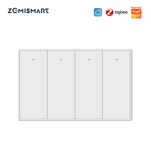 Zemismart Tuya Zigbee Smart Wall Light Switch with Neutral 1 2 3 4 Gangs Black Interruptor Alexa Google Home Control Smartthings