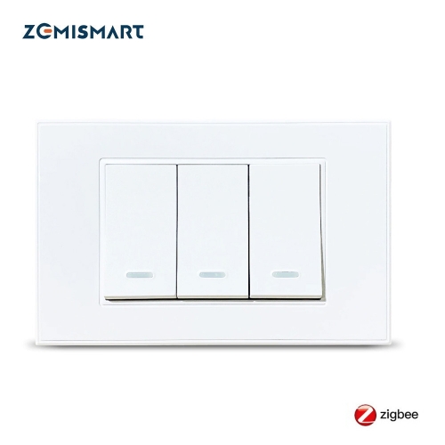 Zemismart Tuya Zigbee No Neutral Wall Light Switch Luxury 1 2 3 Gangs switches 110v-240v Compatible with Smart Life App SmartThings Alexa Google Home