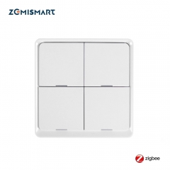 Zemismart 4 Gang Tuya Zigbee Wireless Switch Zigbee 3.0 Sticker Battery Power Remote Control