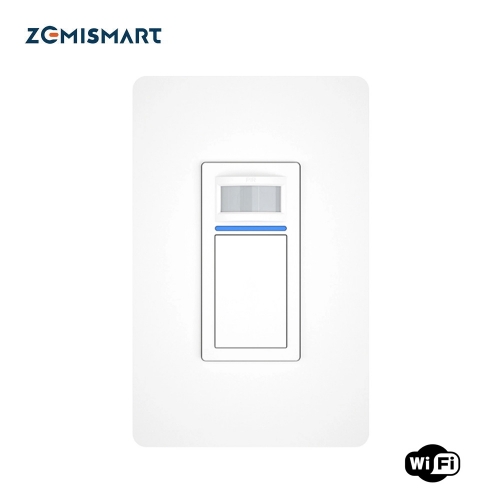 Zemismart Tuya WiFi Neutral Light Switch with Smart Motion Detect PIR Sensor US Smart Switch Work with Alexa Google Home Voice Control