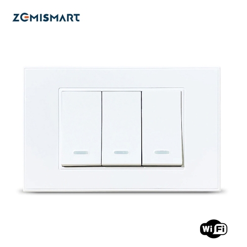 Zemismart Tuya WiFi  Neutral Optional Wall Light Switch US 1 2 3 Gangs Compatible with Smart Life App Alexa Google Home Voice Control