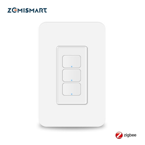 Zemismart Tuya Zigbee No Neutral Wall Light Switch 1 2 3 Gang Alexa Google Home US Interrupter Support HomeKit via ZMHK-01 Hub