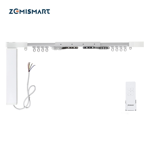 zemismart RF Curtain Motor with Remote, With Curtain Track