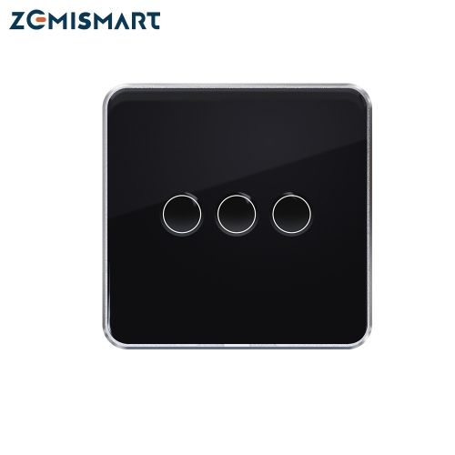 Zemismart Tuya Zigbee Smart Switch Neutral Required Tempered Glass Wall Panel Light Touch Switch Alexa Google Home Voice Control