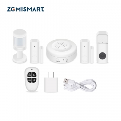 Zemismart Tuya WiFi Alarm Wireless Home Security System PIR Motion Detector Door Sensor 433Mhz Remote Smart Home Burglar Kits