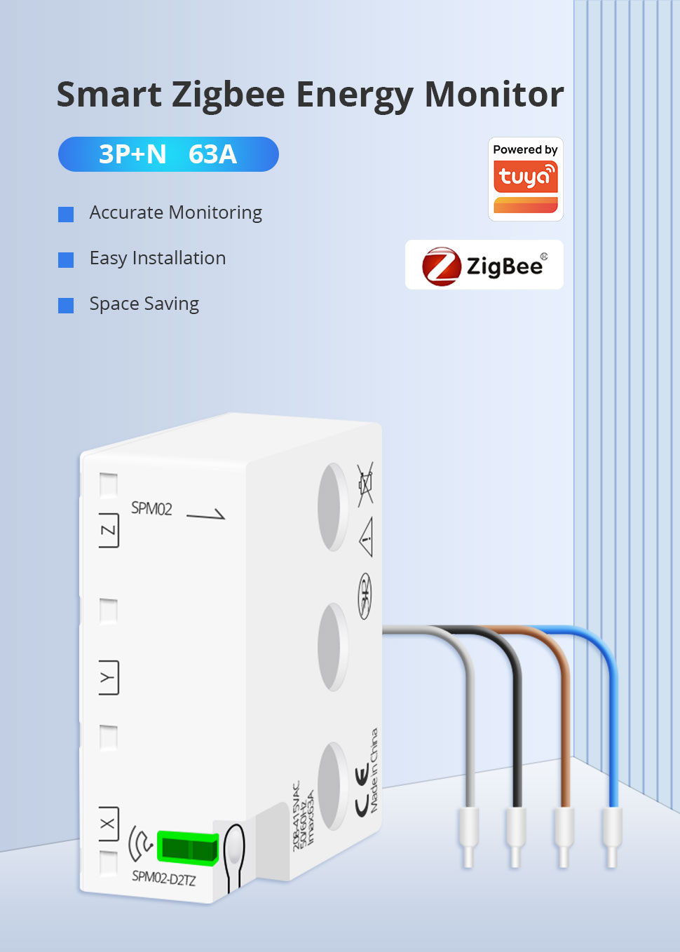 Zemismart Tuya Zigbee Wifi Phase Electric Energy Meter A Smart