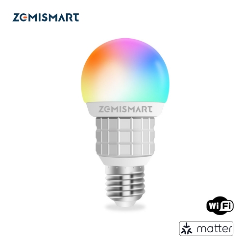 Zemismart WiFi Matter Certified Bulb RGB E27 Dimmer Enable Homekit Google Home SmartThings Alexa Control