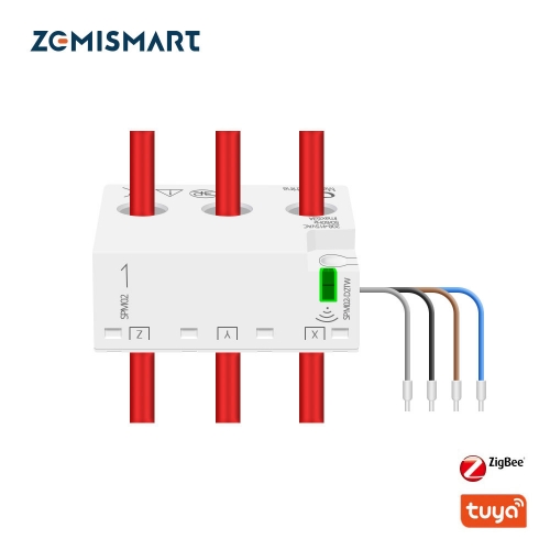 Zemismart Tuya Zigbee 3 Phase Electric Energy Meter 63A Smart Power Consumption Monitor Sensor Zigbee2mqtt Home Assistant
