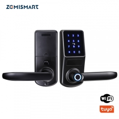 Zemismart Tuya WiFi Home Security Smart Lock with Doorbell Electronic Lock Fingerprint APP Password RFID Unlock