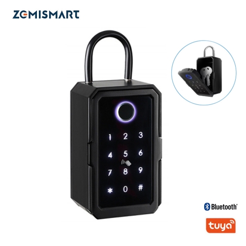 Zemismart Tuya BLE Waterproof Smart Key Box Outdoor Home Security KeyBox Fingerprint Smart Life App IC Cards Password Unlock