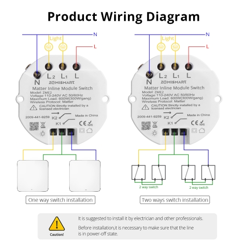 Pre-sale Zemismart Matter over WiFi Smart Light Switch DIY Breaker