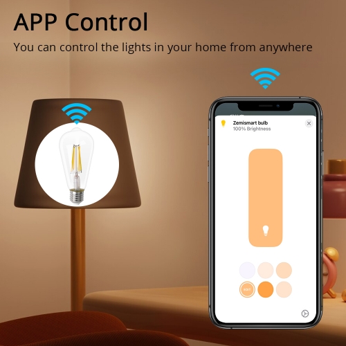 Zemismart WiFi Matter Certified Bulb RGB E27 Dimmer Enable Homekit Google  Home SmartThings Alexa Control