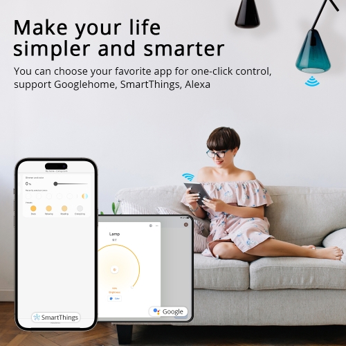 Zemismart Matter Over WiFi 7W Smart LED Filament Light Bulb E27 Dimmable  Tungsten Lamp SmartThings Siri Alexa Google Home 220V