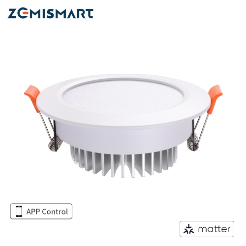 Zemismart WiFi Matter LED Recessed Ceiling Light 2.5 3.5 4 Inch Round Downlight  RGBW Dimmable Alexa Homekit Google Home SmartThings Control