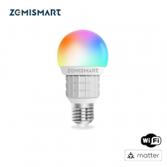 Zemismart WiFi Matter Certified Bulb RGB E27 Dimmer Enable HomeKit Google Home SmartThings Alexa Control