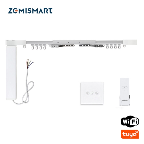 Zemismart Tuya WiFi Motorized Smart Curtain Alexa Google Home voice Control Customized Curtain Motor With Track