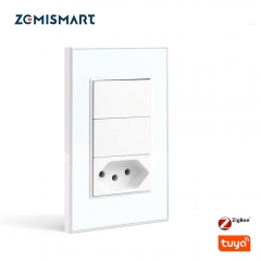 Zemismart Tuya Zigbee Brazil Socket Smart Light Switch Support Alexa Google Home Voice Control Brazilian Wall Push Button Switch