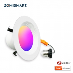 Zemismart Smart LED Ceiling Light Tuya Zigbee  Downlight RGBCW 4 Inch US Type Alexa Echo Google Home Tuya Control