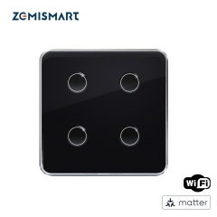 Zemismart Matter over Wifi Smart Touch Switch 1 2 3 4gang touch switch Compatible Voice Control SmartThings App Control