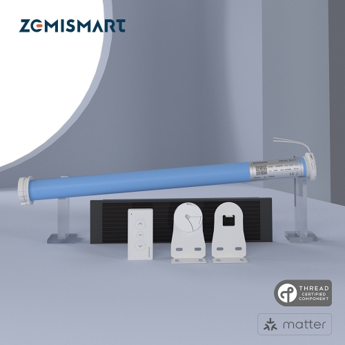 Zemismart Matter over Thread Roller  Shade Rechargeable Motor Solar-Powered Panel Option Pre-sale