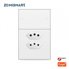 Zemismart Zigbee 10A+20A Brazil Socket Tuya 2 Poles Brazilian Wall Outlet Smartthings Homekit Google Home Control via M1 Hub